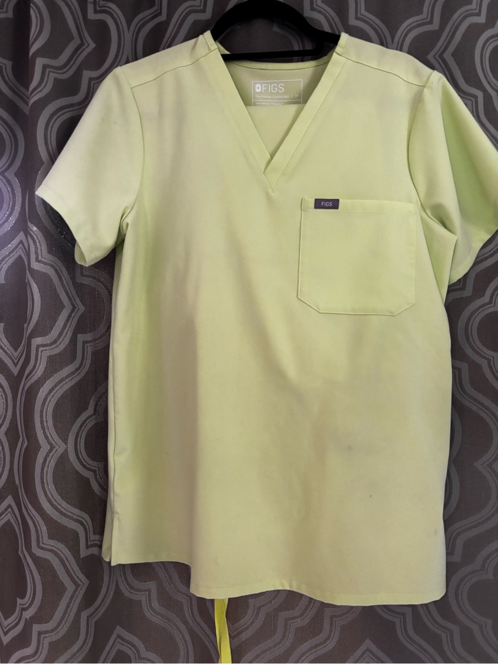 Figs Lime V-Neck Scrub Top - Light Green and bottoms